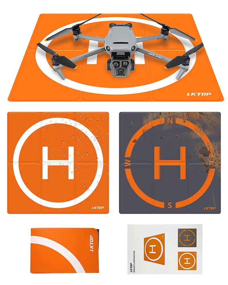 LKTOP Drone Landing Pad Foldable for DJI Drone Double-Sided Waterproof Helipad Landing Mat (20 Inch / 50 Cm | 26 Inch / 65 Cm)