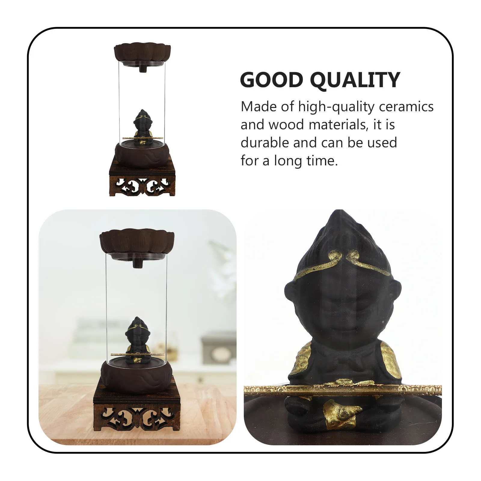 

1Pcs Unique Backflow Incense Burner Ceramic Wood Aroma Stove Home Incense Holder Desktop Ornament Gift for Friends
