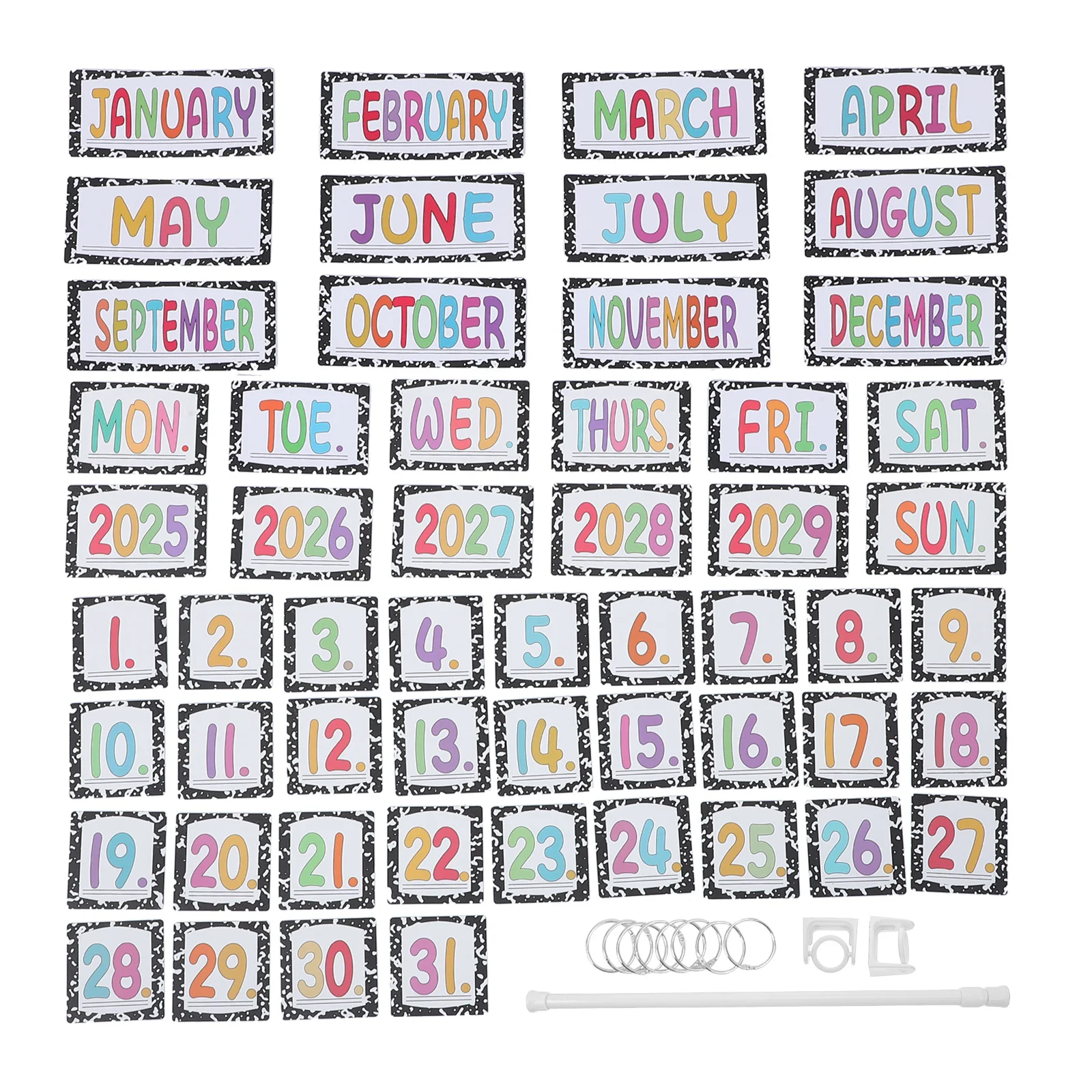 

Flip Classroom Wall Calendar Bulletin Board Set Colorful Pastel Leaves Adjustable Flip Calendar Cards Date Holder School Decor