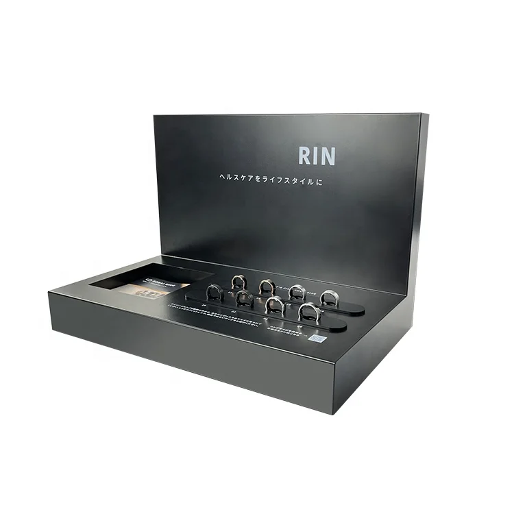 

Luxury Modern Frosted Black Acrylic Eco-Friendly Detachable Display Stand For Ring Earrings Bracelet Combination Jewelry Store