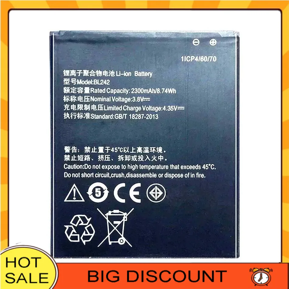 

Прочный 2300 мАч долговечный BL242 для Lenovo A6000 A6010 Plus K3 K30 Lemeng K30-T K30-W аккумулятор мобильного телефона