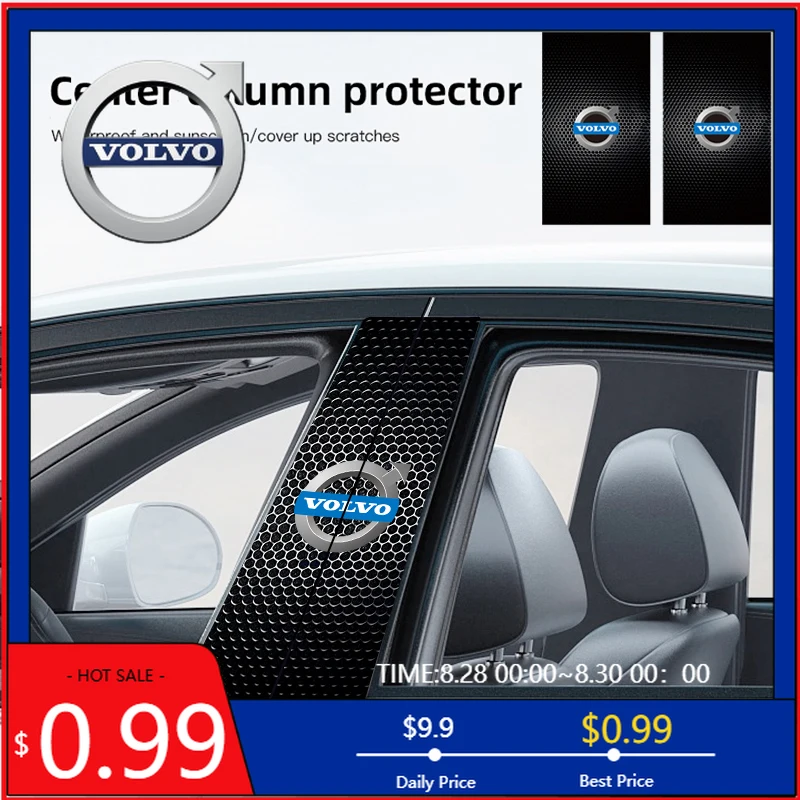 

Центральные колпаки колес, 2 шт., наклейки на центральную стойку автомобиля, защитные наклейки на колонку BC для Volvo XC90 V90 V60 XC60 V40 S80 S60 S90 C40 XC