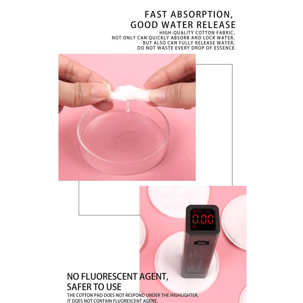 Dischetti di cotone da 100 pezzi Dischetti rotondi per trucco in cotone morbido per rimuovere lo smalto Dischetti struccanti monouso in cotone pulito per il viso