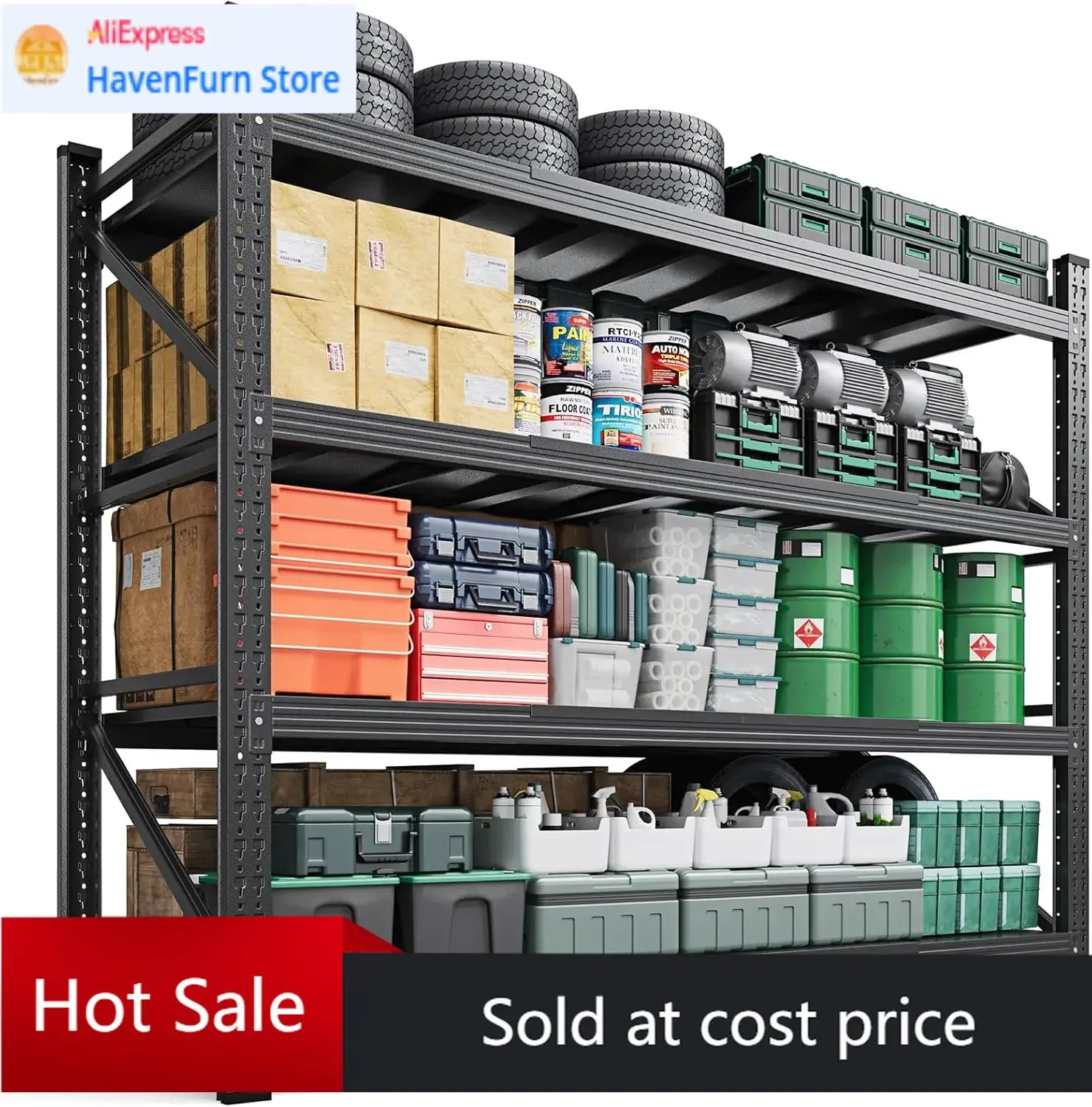 

Стеллажи для хранения Letaya 3000LBS, сверхпрочные, 70 дюймов в высоту, 4-ярусные регулируемые полки для гаража, большой размер