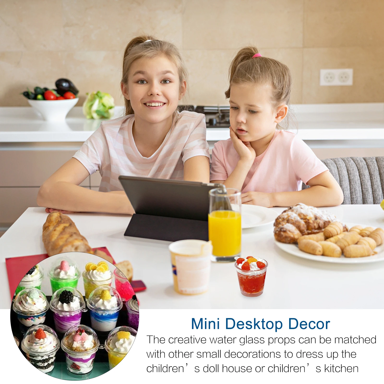 

20pcs Creative Children'S Food Mousse Simulated Ice Cream Cup Mini House Plaything Lightweight Kids Kitchen Decor Breakfast