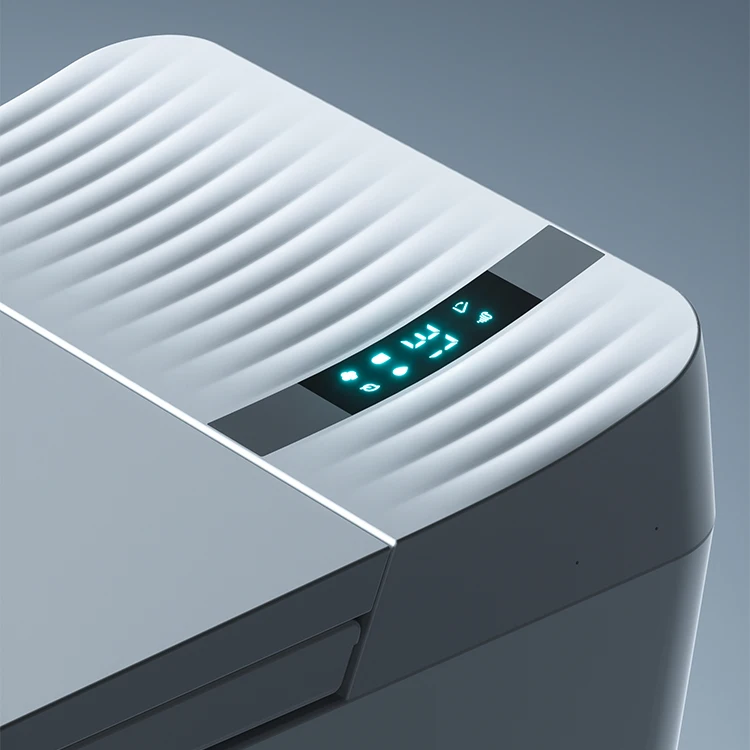 Economical Intelligent Elongated Toilet-Radar Sensor Auto Flush Heated Seat Remote Control S-trap Drainage Floor Mounted Simple