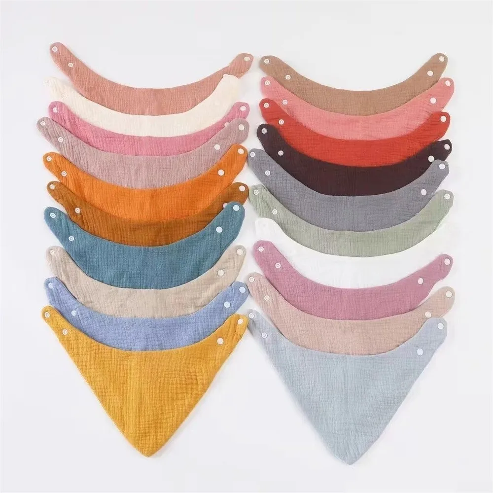 

Cotton Material Newborn Feeding Saliva Towel Soft Absorbent Baby Burp Cloth Solid Color Triangle Shape Drool Bandana Bib