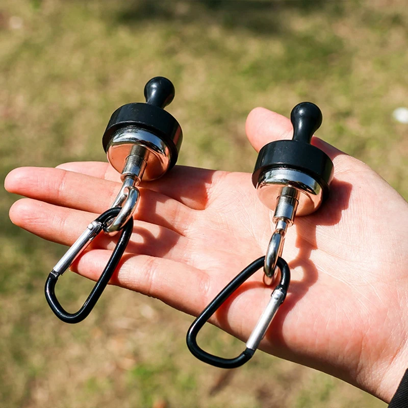 Ab47-ímãs de barraca de acampamento, ganchos magnéticos de dossel com mosquetão de aço inoxidável para acampamento, suspensão de cruzeiro