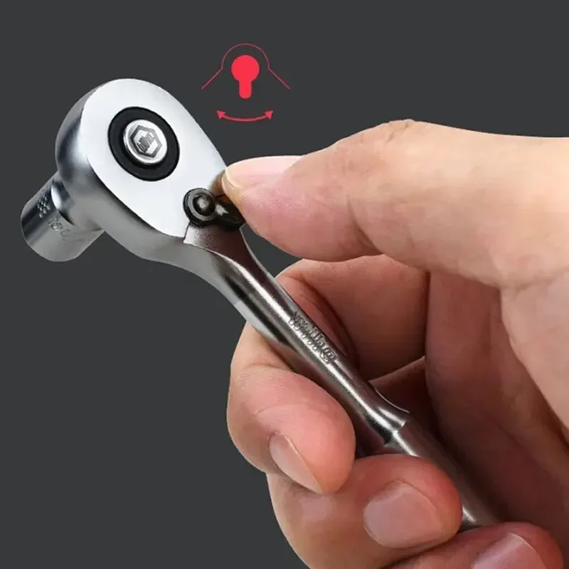 مجموعة مفاتيح ربط بسقاطة من WIHA 44683 مكونة من 16 قطعة مقاس 1/4 بوصة - 13 مقبسًا، وصلتان، 72 سنًا، تركيب احترافيًا