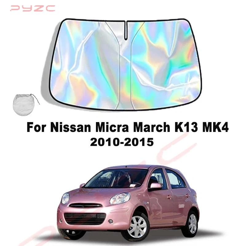 Parasol para Parabrisas de Coche Nissan Micra March K13 MK4 2010-2015, Cubierta Protectora Solar para Ventana Delantera 2022-2026, Visera para Interior de Automóvil