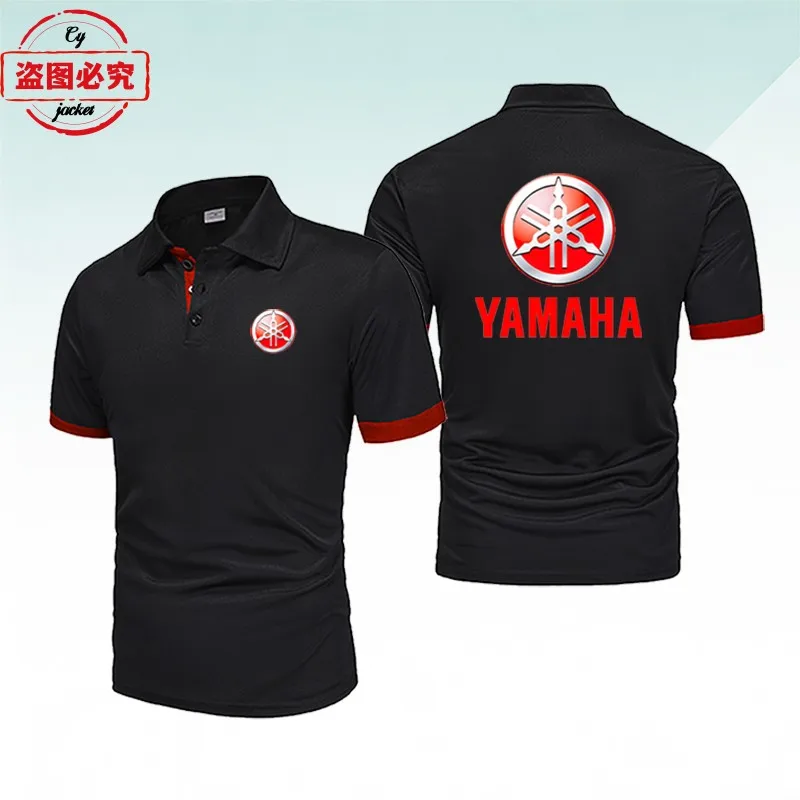 

European Size Motorcycle Logo Print Yamaha Men's Business Short Sleeved Sports T-shirt, Polo Shirt, Cycling Clothes,work Clothes