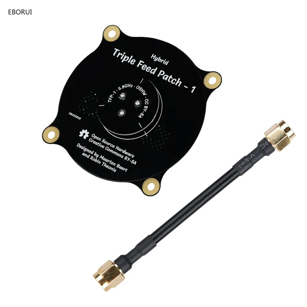 EBORUI Triple Feed Patch-1 5,8 GHz 9,4dBi 60mm TX/RX FPV antena para juguetes de drones RC DIY