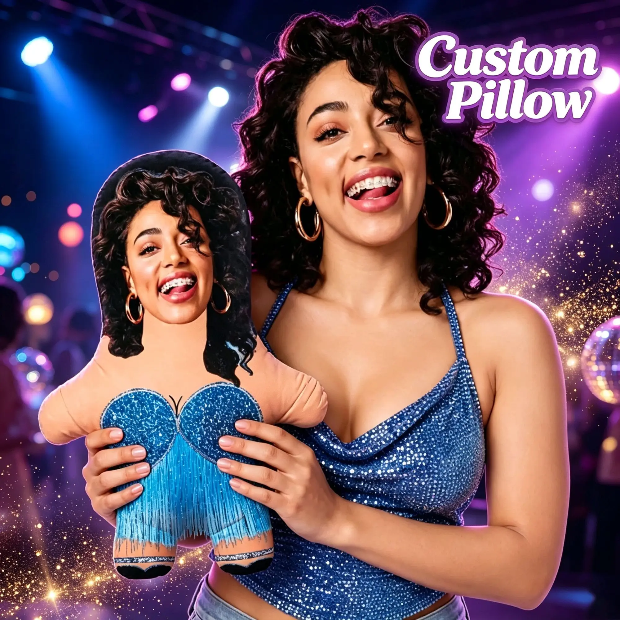 Personalized Photo Female Dancer Face Stuffed Throw Pillow Humorous  Cushions Pillow for Bed Bedroom Sofa Home Decoration Gift