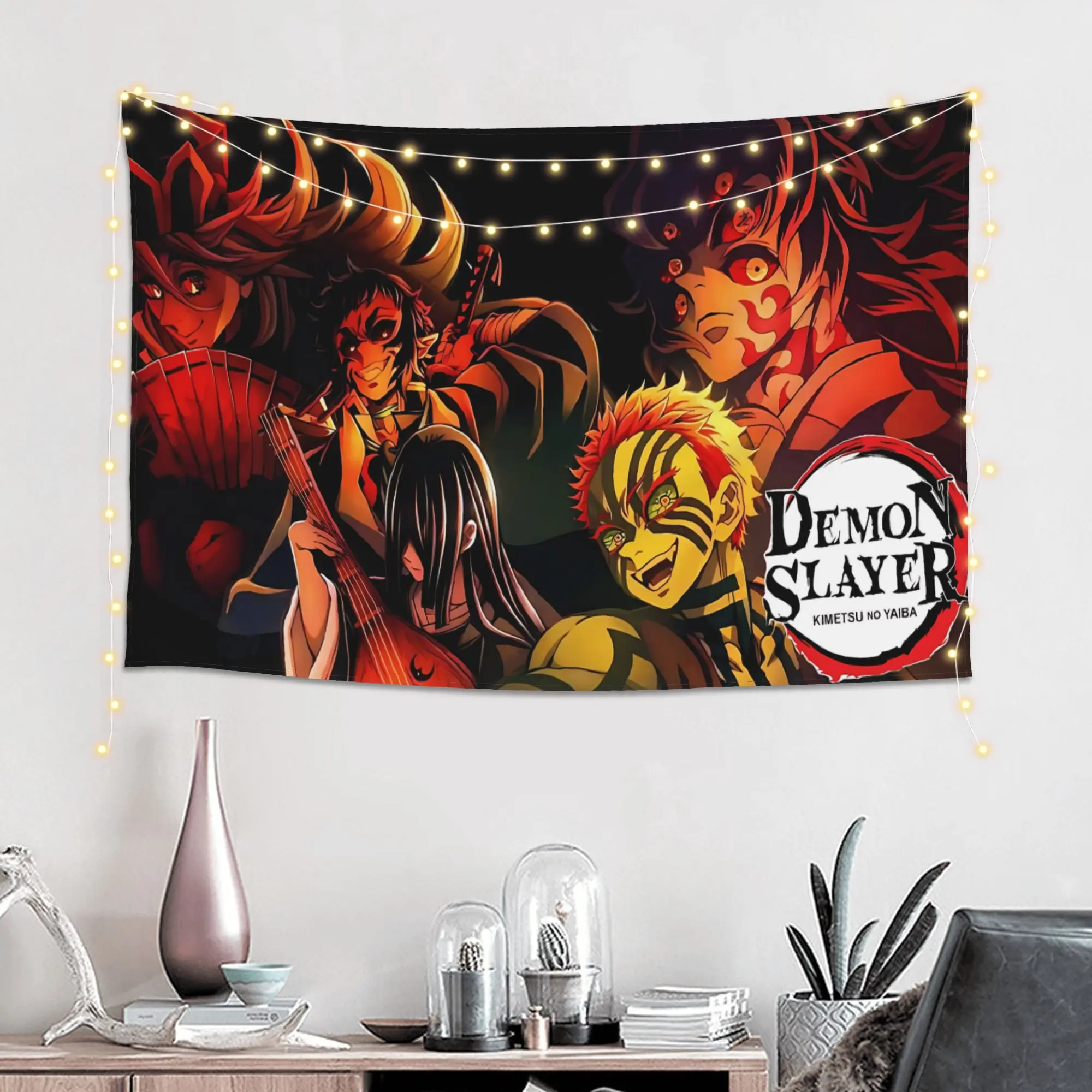 Customized Demon Slayer Cutecore Tapestry  Wall Hanging Blanket Tapestry Home Decor Items Wall Decorations