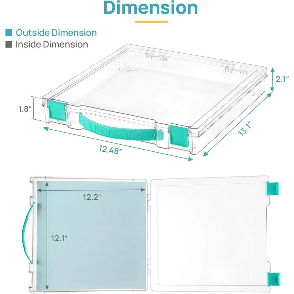 Vtopmart 10 Pack Board Game Storage with Handle and Snap-Tight Lid, Crat Organizer Box it 12