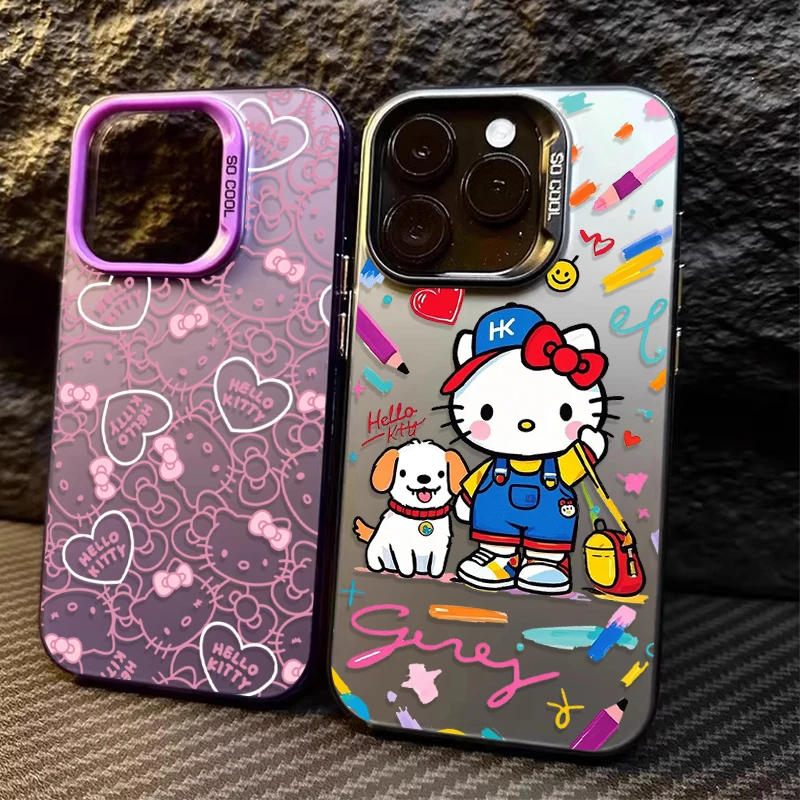 Funda Line Graffiti Hello Kitty para Samsung Galaxy A35 A33 A34 A55 A25 A15 A05 A05S 5G A24 A14 A54 A53 A13 A23 A32 A52 A52S
