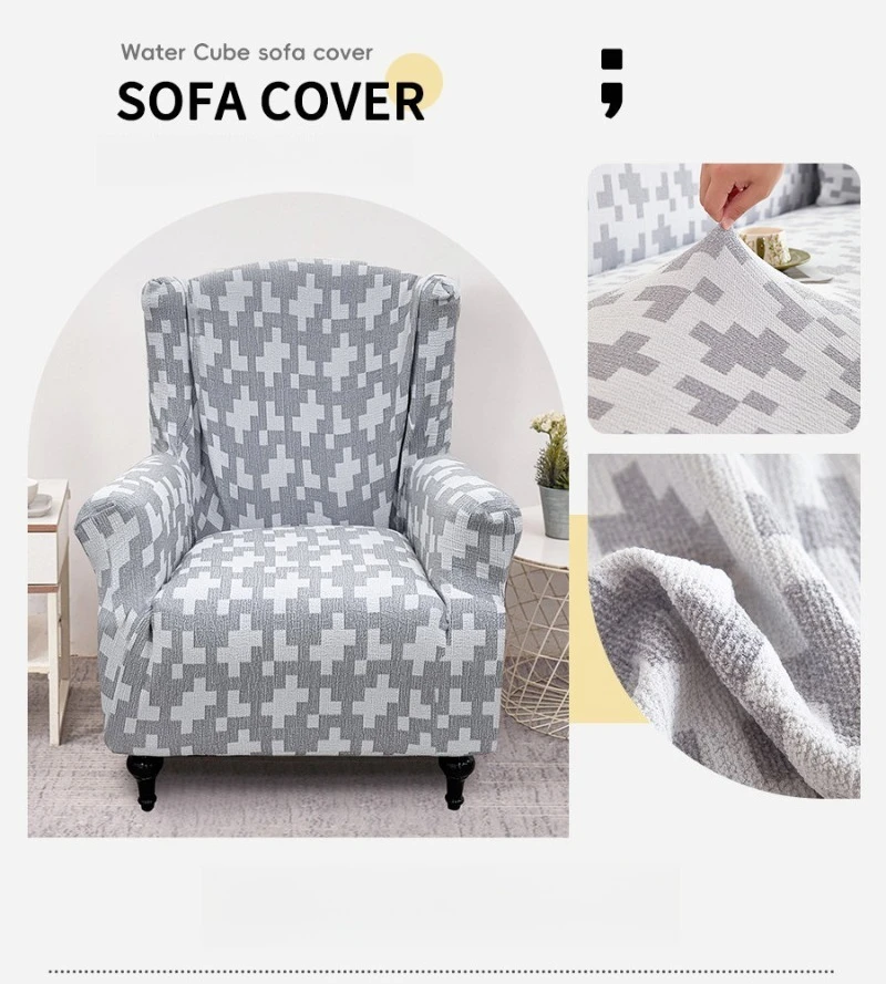 Elastic Chenille Club Chair Cover Cat-Proof Single Armchair Slipcover Full Coverage Removable Furniture Protector Bar Hotel Home