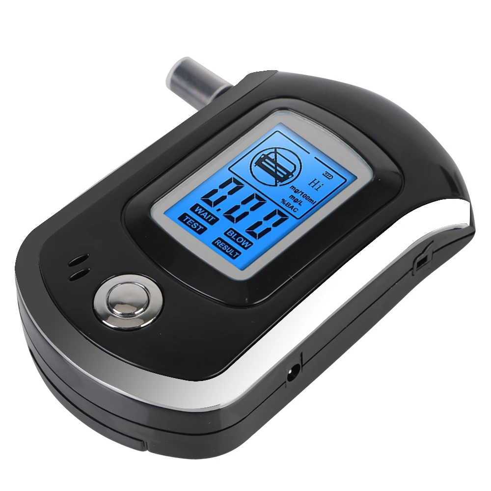 Professional Digital Breath Alcohol Tester AT6000 Breath Drunk Driving Analyzer LCD Screen Manual Mini