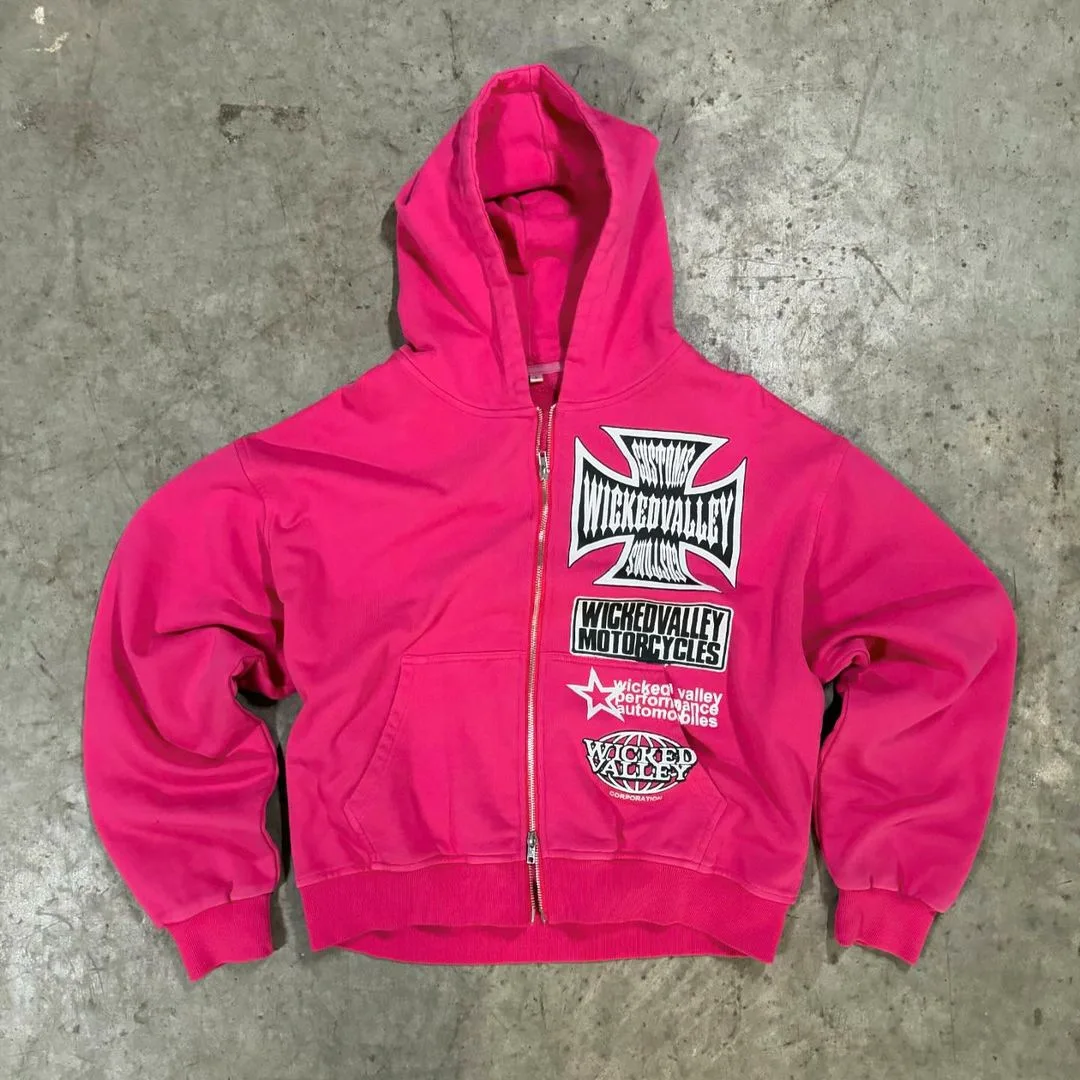 

Осень-зима Street Sle толстовка на молнии с капюшоном и буквенным принтом Thiened Long Sve женский кардиган Street Faion