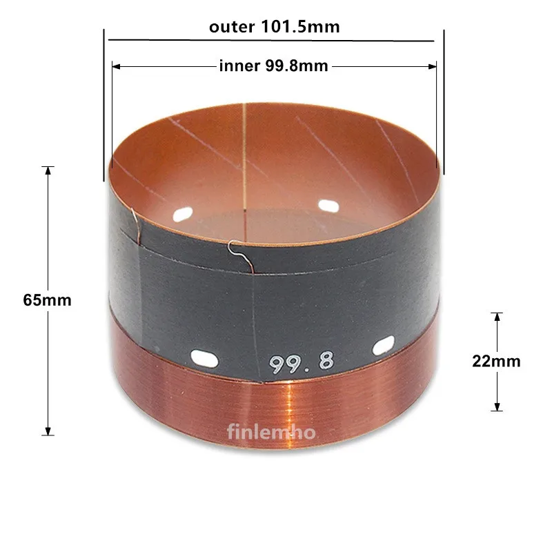 99.8mm Speaker Voice Coil 1400W Max Home Theater Bass Subwoofer Repair Parts With 2 Layers Copper Wire Glass Fiber Former