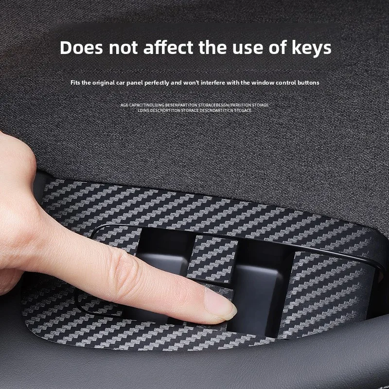 For Tesla Updated Model3 Window Switch Sticker Interior Mod Trim Decal For Door Control Panel Easy Install Auto Inner