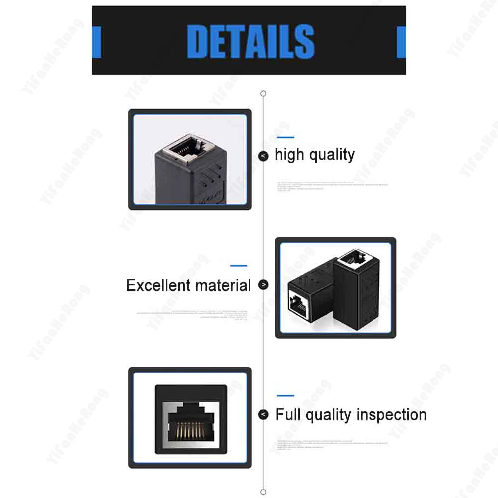 ขั้วต่อ RJ45ขนาดเล็กกล่องขยายสัญญาณอีเธอร์เน็ตอะแดปเตอร์ขยาย RJ45กิกะบิตอินเตอร์เฟซหญิงเชื่อมต่อเครือข่าย