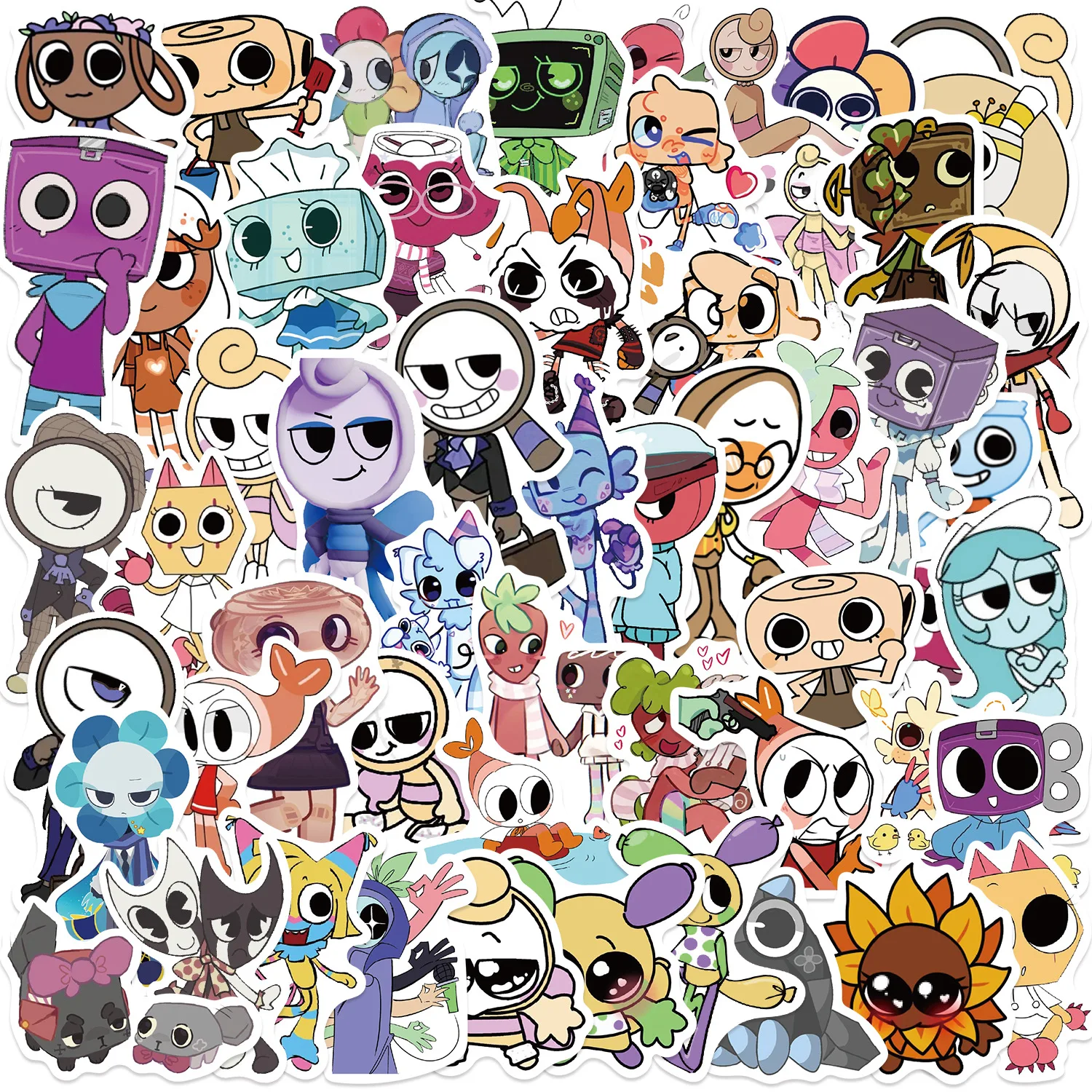 

10/54PCS Game Dandys World Graffiti Stickers Cartoon Cute Fun Doodle Decal Toy Gifts for Suitcase Desk Water Cup Guitar Bicycle
