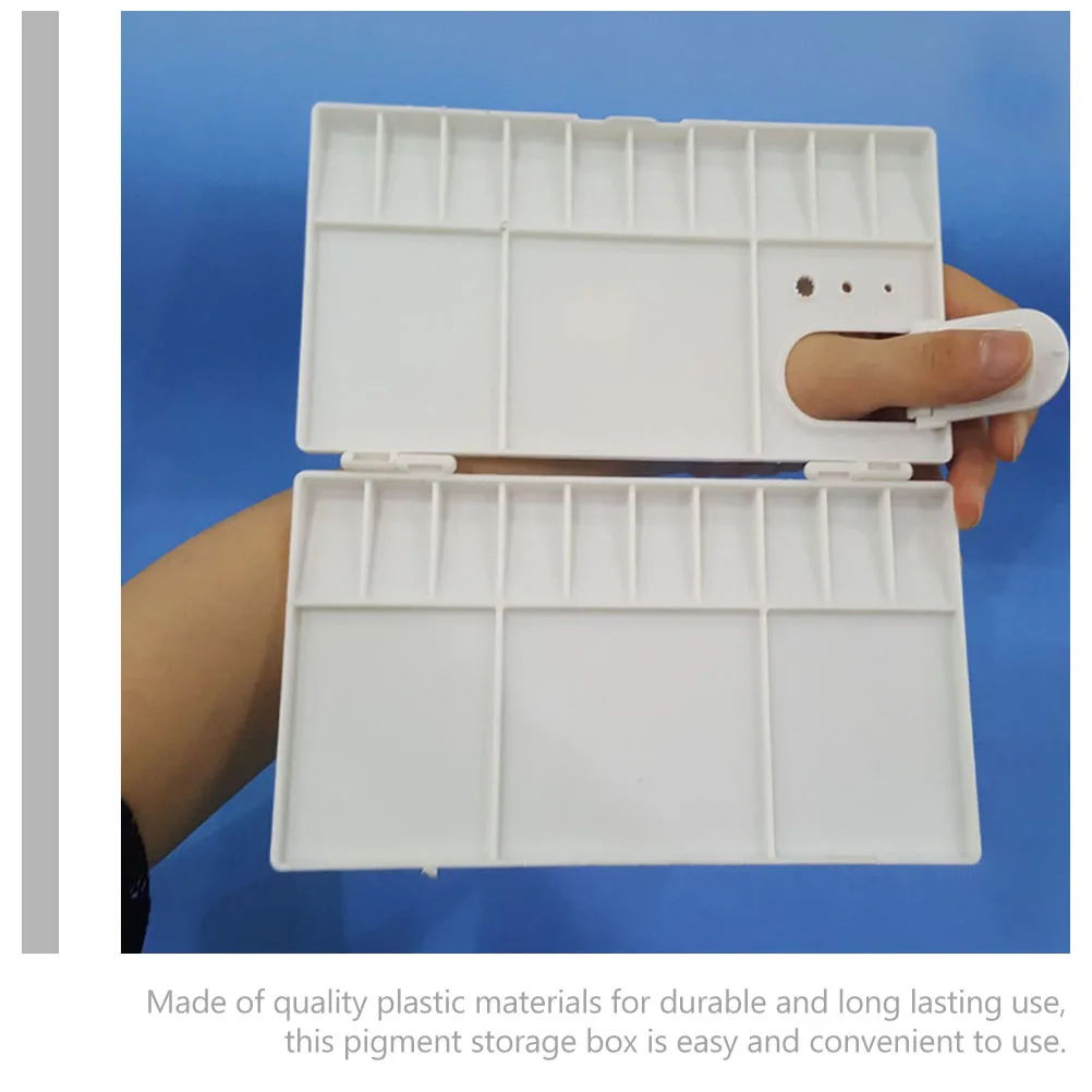 3pcs Folding Watercolor Pigment Box Plastic Art Paint Boxes Color Mixing Plates Durable Easy Clean Compartments Color Box Empty