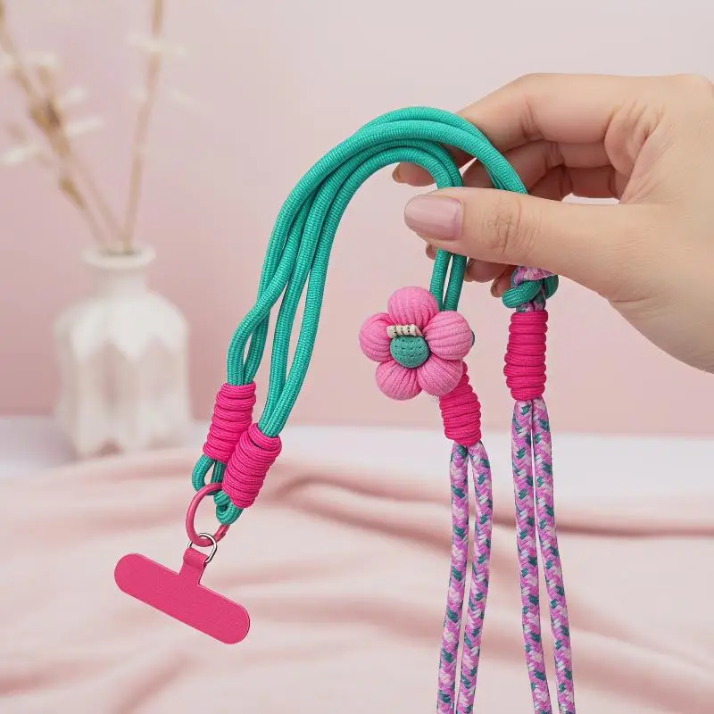 3 In 1 Phone Hanging Lanyard 120cm Adjustable Crossbody Neck Strap Wrist Rope for Vloggers Travel Photographers
