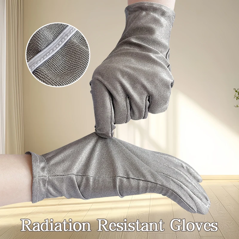 Guanti in fibra d'argento Materiale conduttivo antistatico Guanti touch screen Protezione antibatterica per le mani con schermatura EMF