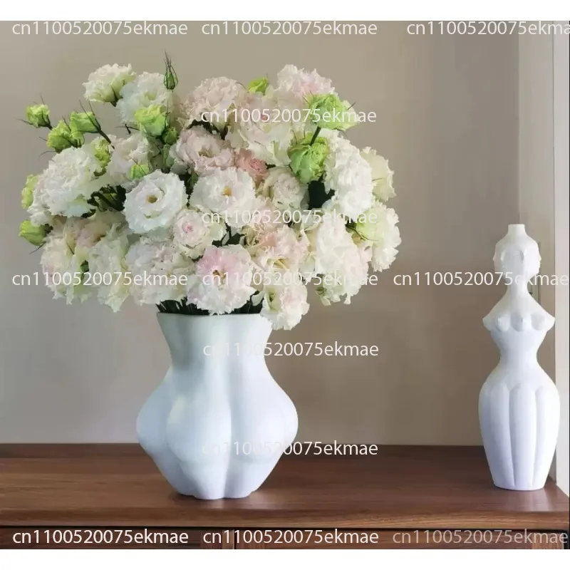 Modern, Minimalist White Ceramic Vase