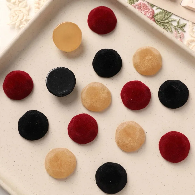 Winter style 100pcs/lot 23mm color Flocking effect Irregular rounds shape resin cabochon diy jewelry garment hair accessory