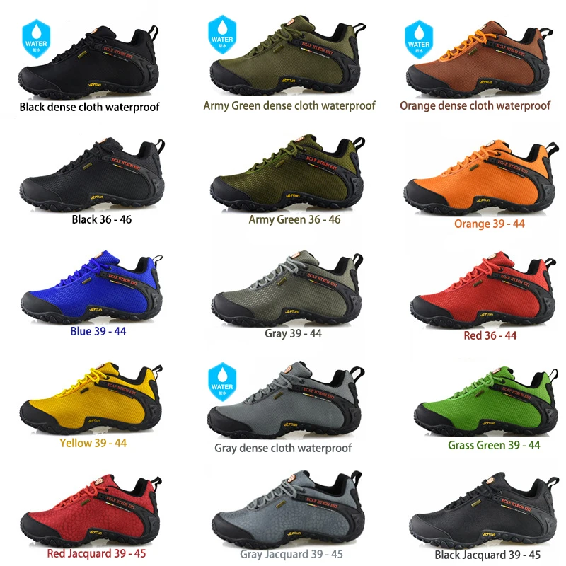 Mens Women Outdoor Mountain Climbing Shoes Mesh Non-Slip Breathable Trekking Hiking Shoes Waterproof Camping Soft Sneakers 39-46