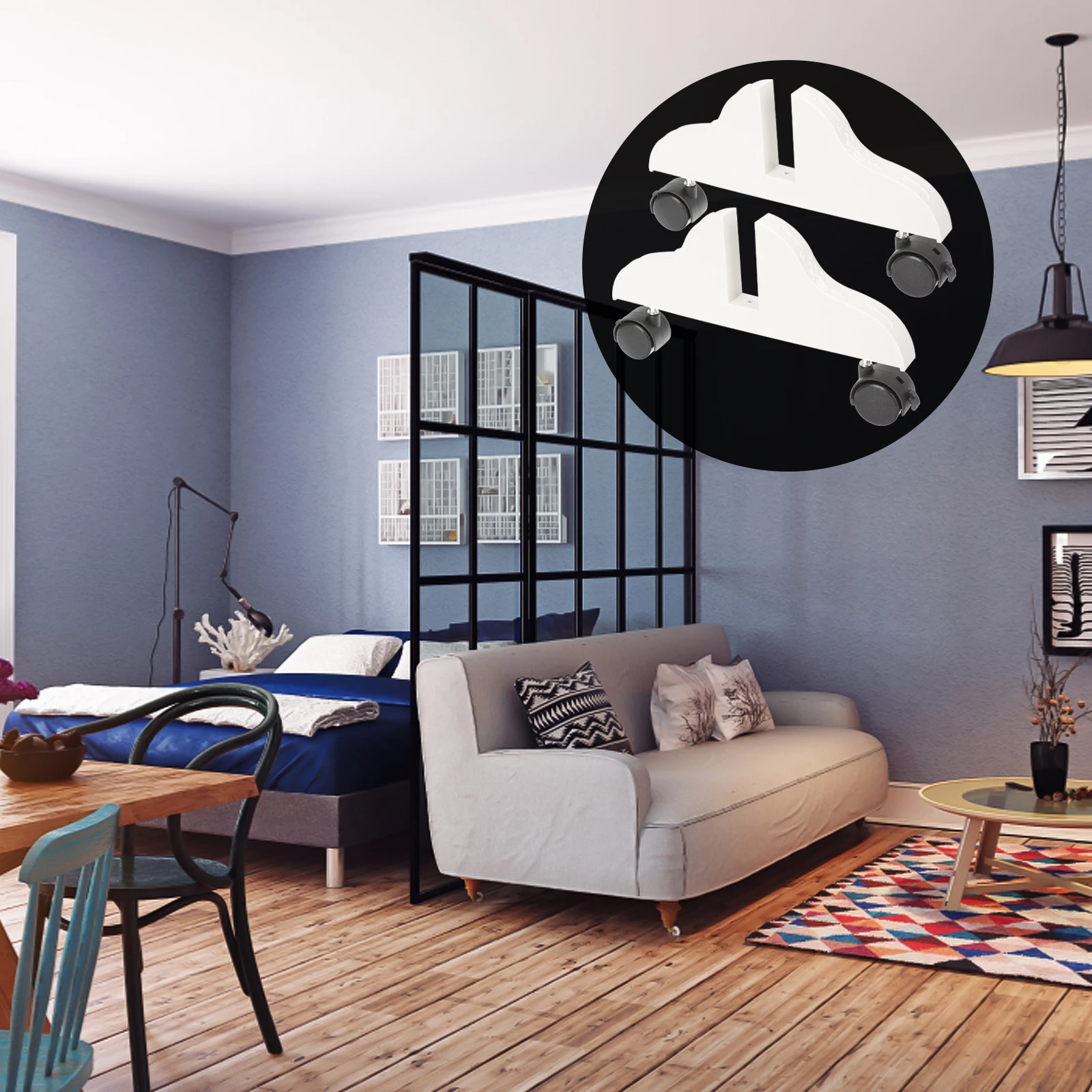 

2Pcs Divider Base Heavy-Duty Plastic Screen Feet for Room Divider Stand Home Office Space Separation Useful Privacy Screen