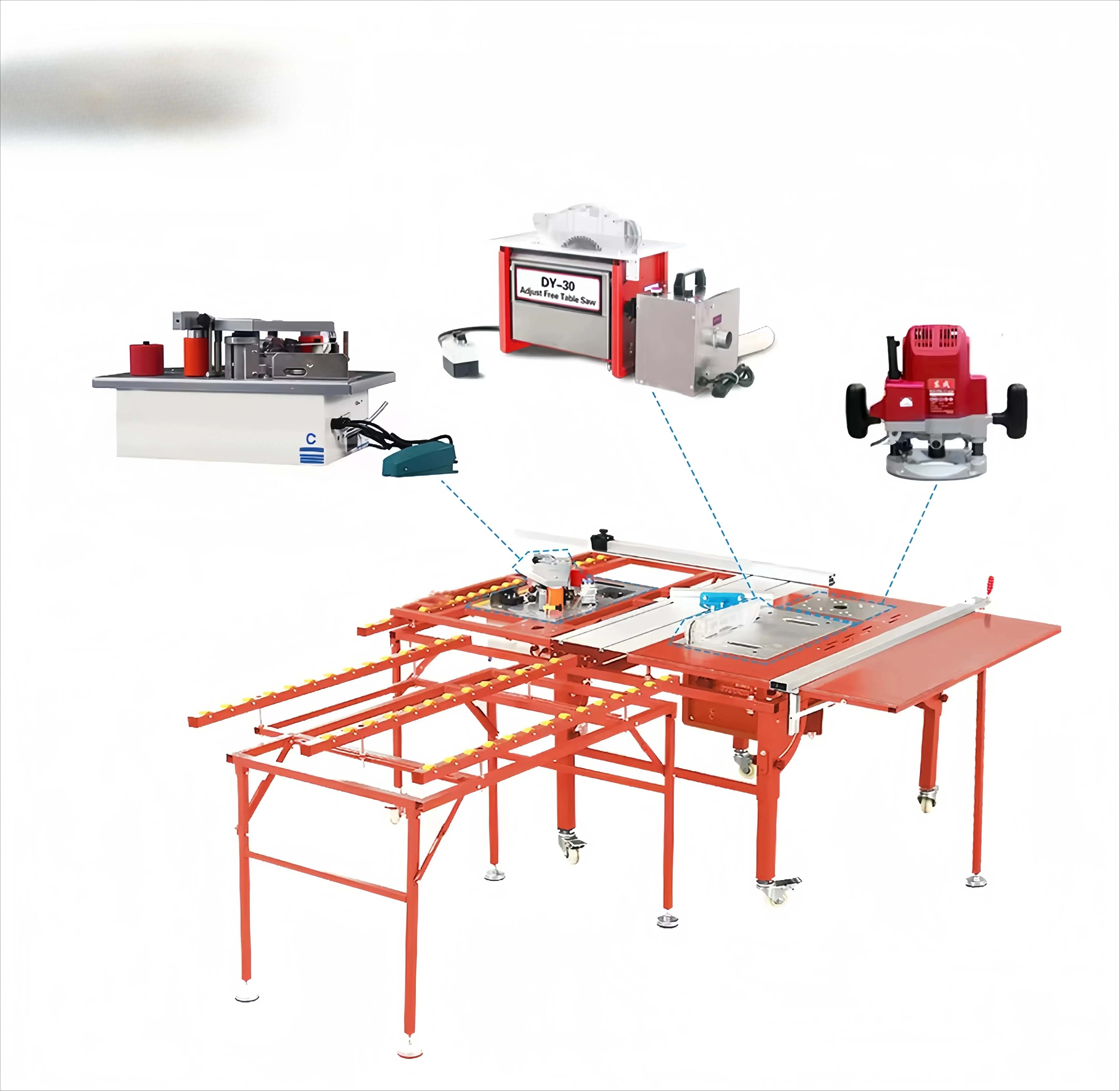 WOODPRO Woodworking Benches Table Industrial Workbench Table Woodworking Sliding Table Saw