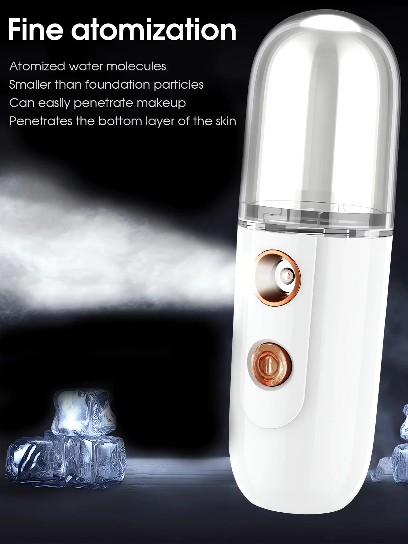 เครื่องพ่นไอน้ำนาโนสำหรับผิวหน้า เครื่องพ่นไอน้ำเย็นแบบพกพา เครื่องเพิ่มความชุ่มชื้นสำหรับผิวหน้า