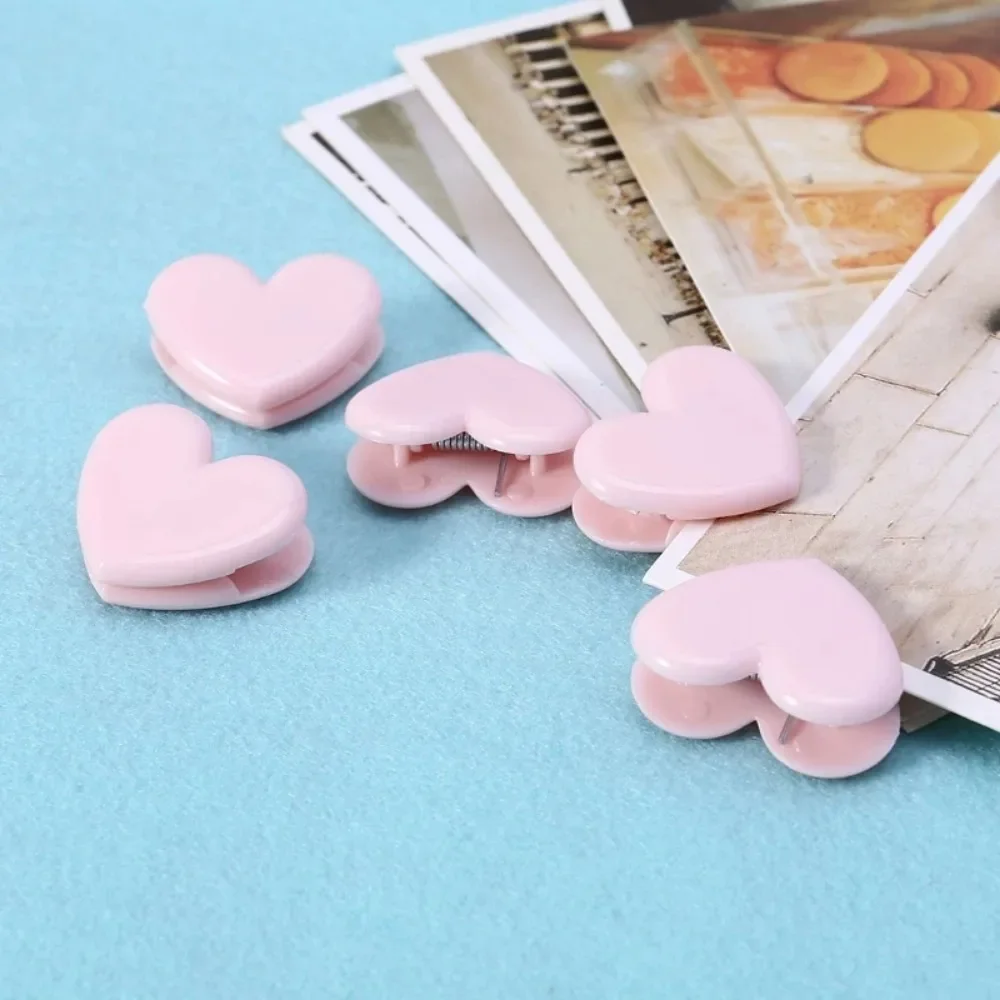 5Pcs Heart Shape Bulldog Grip Clips Food Bag Sealing Clamp Paper File Ticket Binder Photo Organizer Kitchen Office School Supply view 2