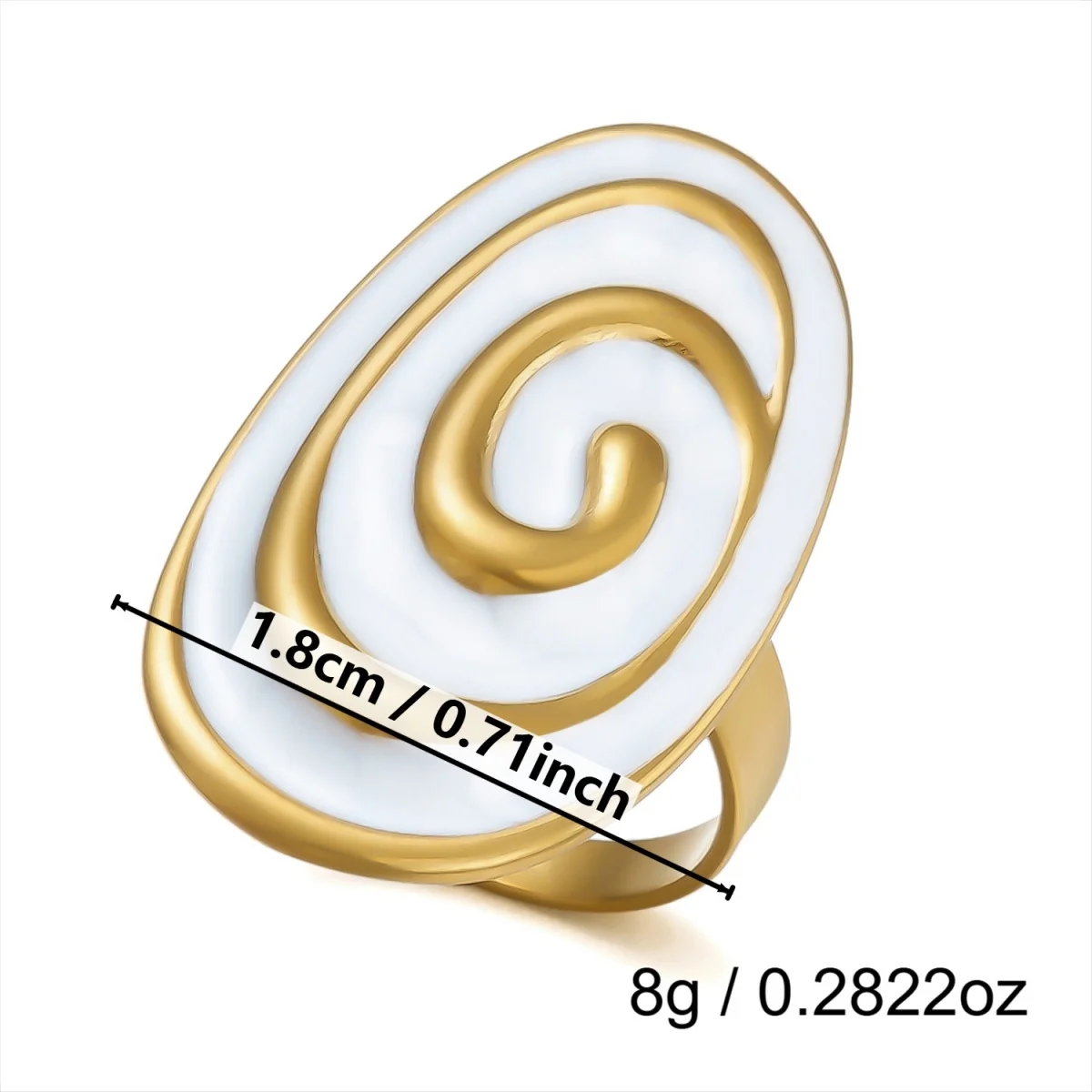 Edelstahl-Emaille-Spiral-Geometrie-Fingerringe für Damen und Herren, Vintage Französische Sonnen-Blatt-Blumen-Ringe, Modeschmuck für Partys. – Detail 33