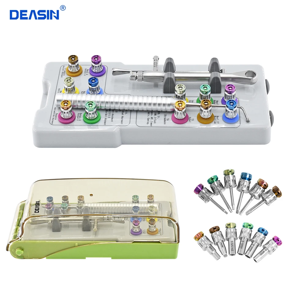 

New DEASIN Dental Implant Torque Screwdrivers Wrench Repair Tools Universal Prosthetic Kit Torque Wrench 12Pcs Screw Driver