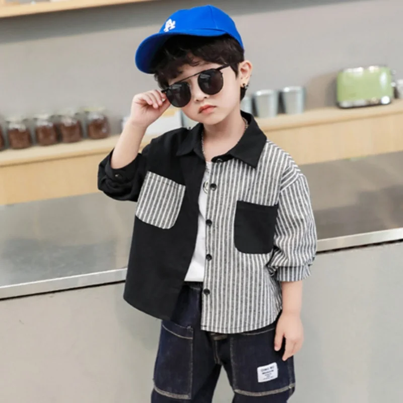 

Girls Baby's Kids Blouse Coat Jacket Outwear 2024 Splicing Spring Autumn Shirts Cotton High Quality Christmas Gift Children's Cl