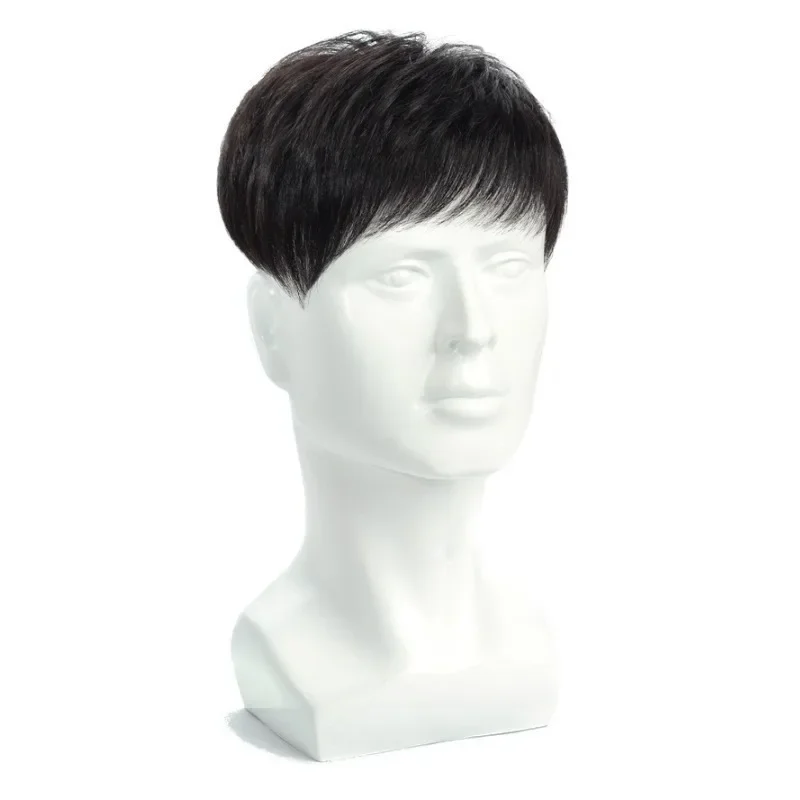 

Машинка для человеческих волос, мужской шелковый топ, парик, прочный натуральный мужской парик, дышащая система замены волос, быстро увеличивает волосы