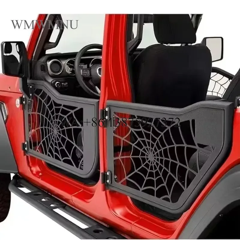 Wmwmnu for HW Car Accessories Half Tube Door for JL 2018+ 4 Door W Mirrors 4X4 Offroad Spider-Web Shaped Pipe