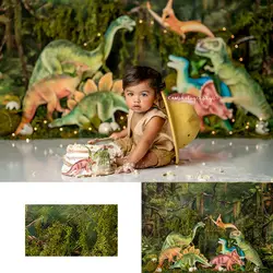 Jungle Dinosaur Backdrop for Photoshoot Baby Kids Cake Smash Party Photocall Photograhy Background