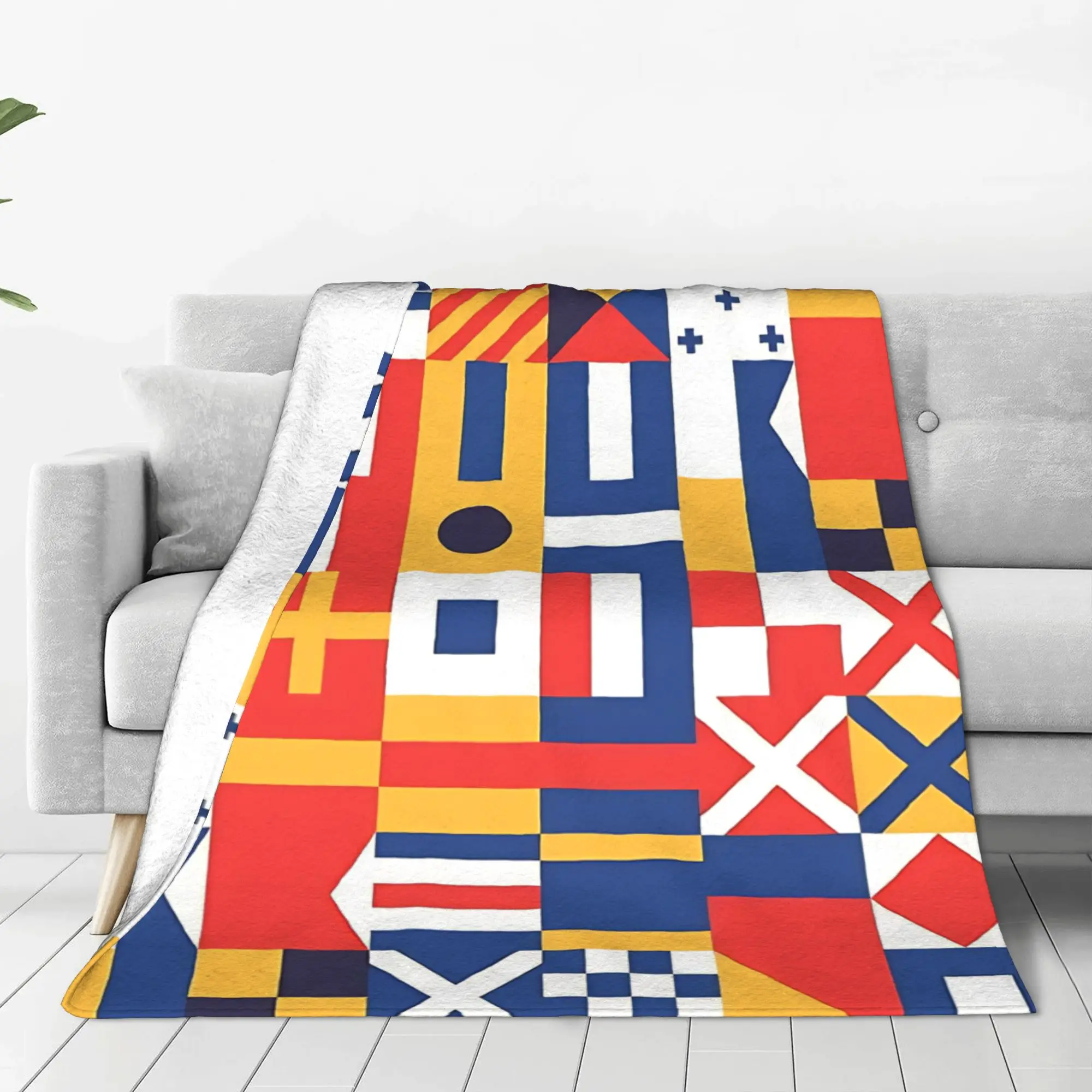 1PC Maritime Nautical Color Home Room Decorations Winter Blankets For Adults Bedding Home Interior Sofa Knee