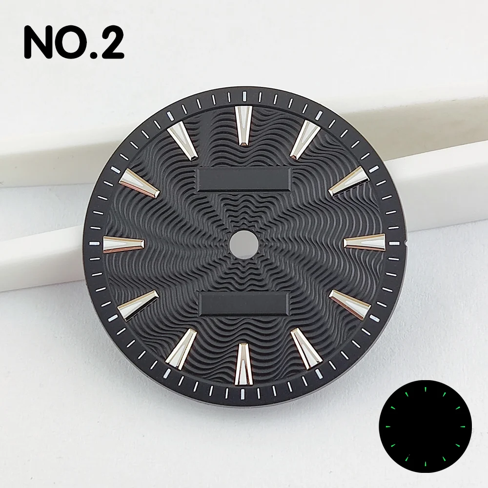 28.5 مللي متر الطلب الأخضر مضيئة الهاتفي المعادن الخيوط الهاتفي يناسب NH35/NH36/ميوتا 8215 ساعة يد تعمل بالحركة أجزاء استبدال أجزاء