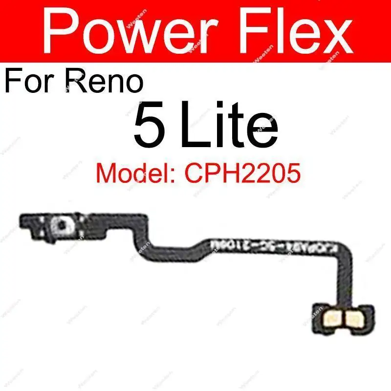 Power Volume Flex Cable For OPPO Reno 5Z 5K 5F 5 Lite 5G Side Button Power Volume Flex Ribbon Replacement