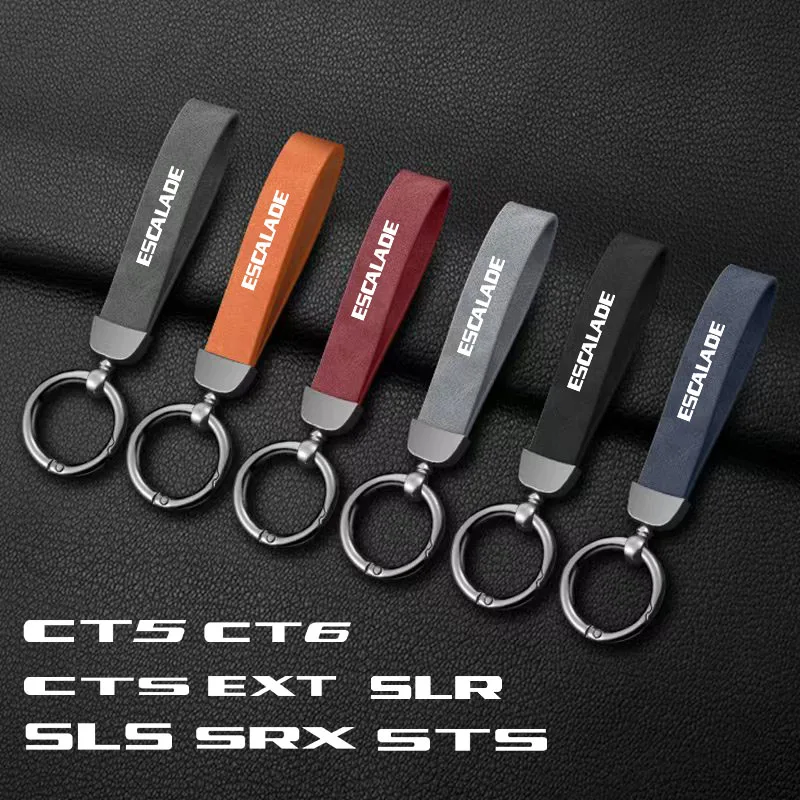 Luxury Genuine Leather Keychain Car Key Ring Holder Jewelry Custom Gift For Cadillac SLR XLR XT4 XT5 XT6 XTS CT5 Car Accessories