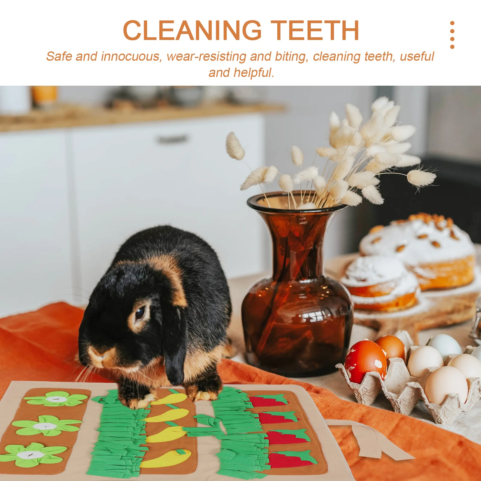 

Rabbit Foraging Mat Dog Snuffle Mat Pet Supply Dining Training Cushion Safe Lightweight Teeth Cleaning Enjoyable Mealtime