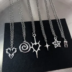 Butterfly Knot Stars Pendant Necklaces For Women Girls Stainless Steel Cute Jewelry Birthday Gifts Wholesale 2024 Trend New