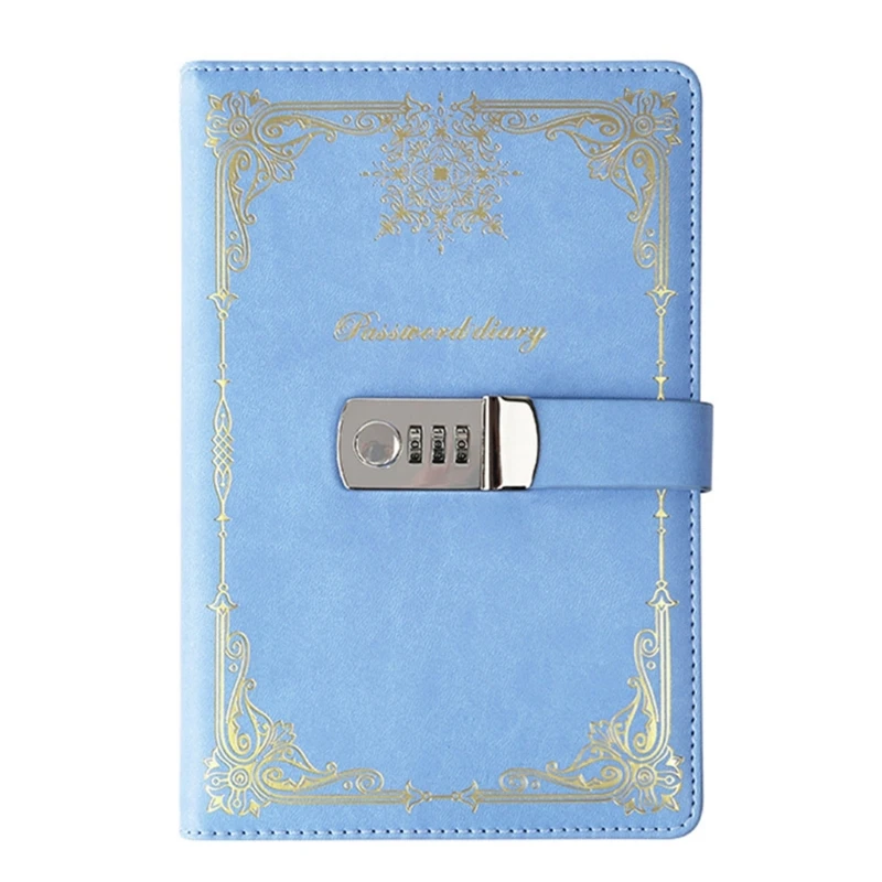 Stylish with Combination Lock PU Leather Cover Notebook for Journaling and Note-Taking LX9A